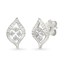Dazzling Leaf Gold & Diamond stud Earrings