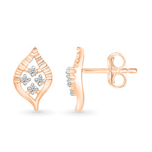 Dazzling Leaf Gold & Diamond stud Earrings