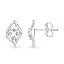 Dazzling Leaf Gold & Diamond stud Earrings
