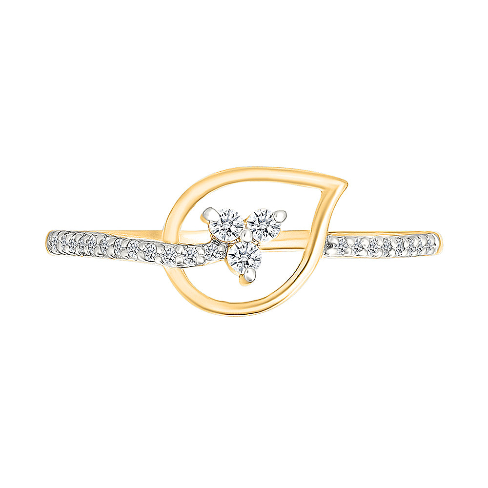 Dainty Teardrop Floral Ring