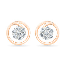 Glimmering Orbit Gold & Diamond stud Earrings