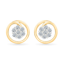 Glimmering Orbit Gold & Diamond stud Earrings