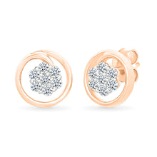 Glimmering Orbit Gold & Diamond stud Earrings