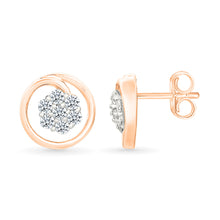 Glimmering Orbit Gold & Diamond stud Earrings