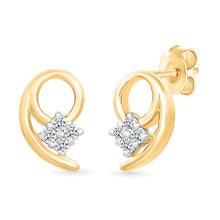 Princely Sparkle Gold & Diamond Stud Earrings