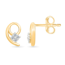 Princely Sparkle Gold & Diamond Stud Earrings