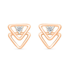 Halo Trigon Gold & Diamond Stud Earrings