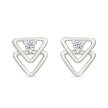 Halo Trigon Gold & Diamond Stud Earrings