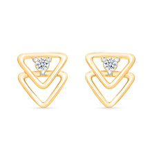 Halo Trigon Gold & Diamond Stud Earrings