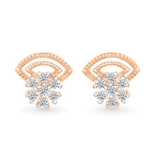 Floral Enticing Gold & Diamond Studs Earrings