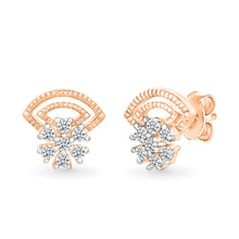 Floral Enticing Gold & Diamond Studs Earrings