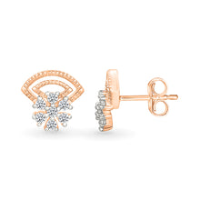 Floral Enticing Gold & Diamond Studs Earrings