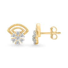 Floral Enticing Gold & Diamond Studs Earrings