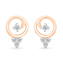 Halo Whirl Gold & Diamond stud Earrings