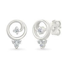 Halo Whirl Gold & Diamond stud Earrings