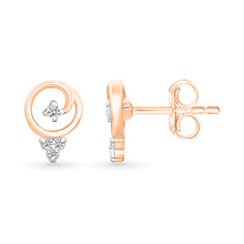 Halo Whirl Gold & Diamond stud Earrings