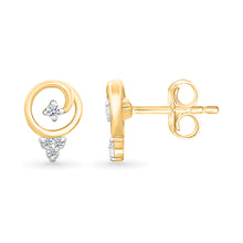 Halo Whirl Gold & Diamond stud Earrings