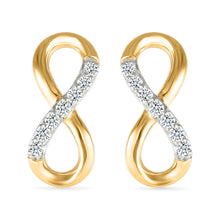 Gold Infinity Diamond Stud Earrings