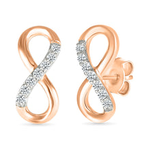 Gold Infinity Diamond Stud Earrings