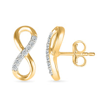 Gold Infinity Diamond Stud Earrings