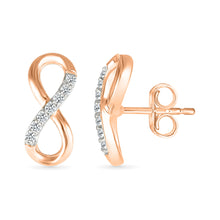 Gold Infinity Diamond Stud Earrings