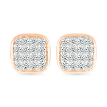Gold Love Square Stud Earrings