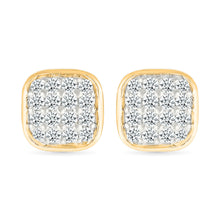 Gold Love Square Stud Earrings