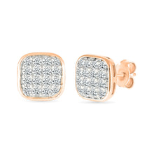 Gold Love Square Stud Earrings