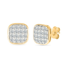 Gold Love Square Stud Earrings