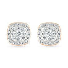 Deco Square Diamond Stud Earrings