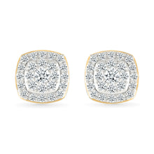 Deco Square Diamond Stud Earrings