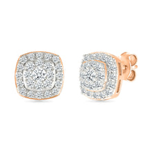 Deco Square Diamond Stud Earrings
