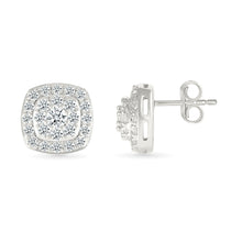 Deco Square Diamond Stud Earrings