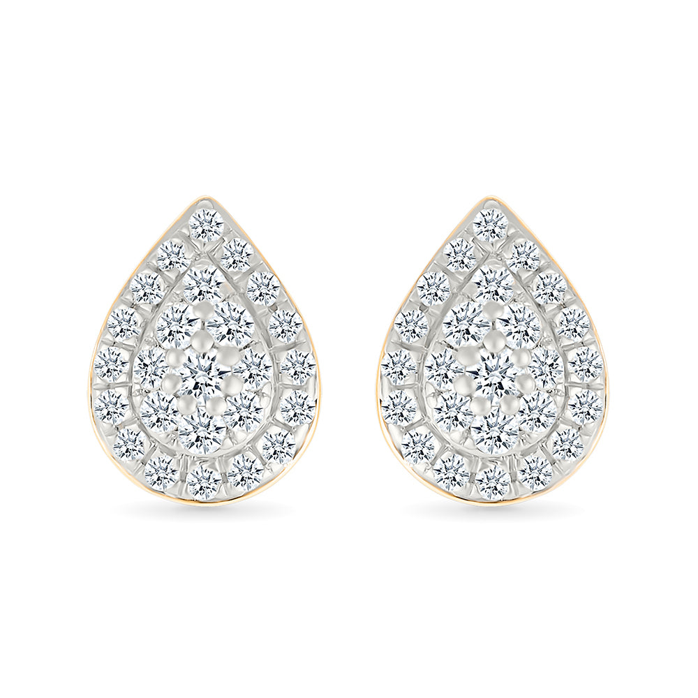 Dew Drop Gold & Diamond Earrings