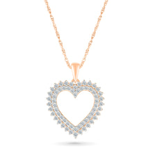 Tilted Heart Gold & Diamond Pendant