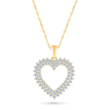 Tilted Heart Gold & Diamond Pendant