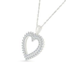 Tilted Heart Gold & Diamond Pendant