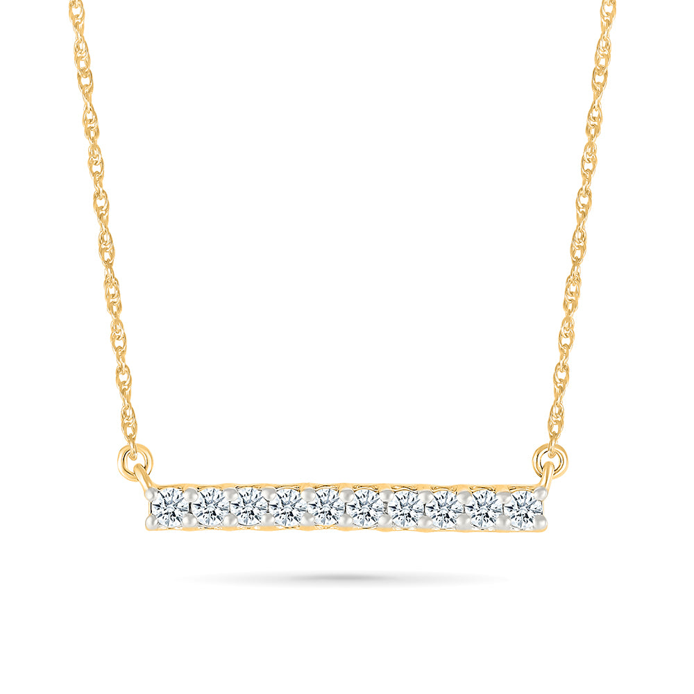 Studded Bar Diamond Necklace