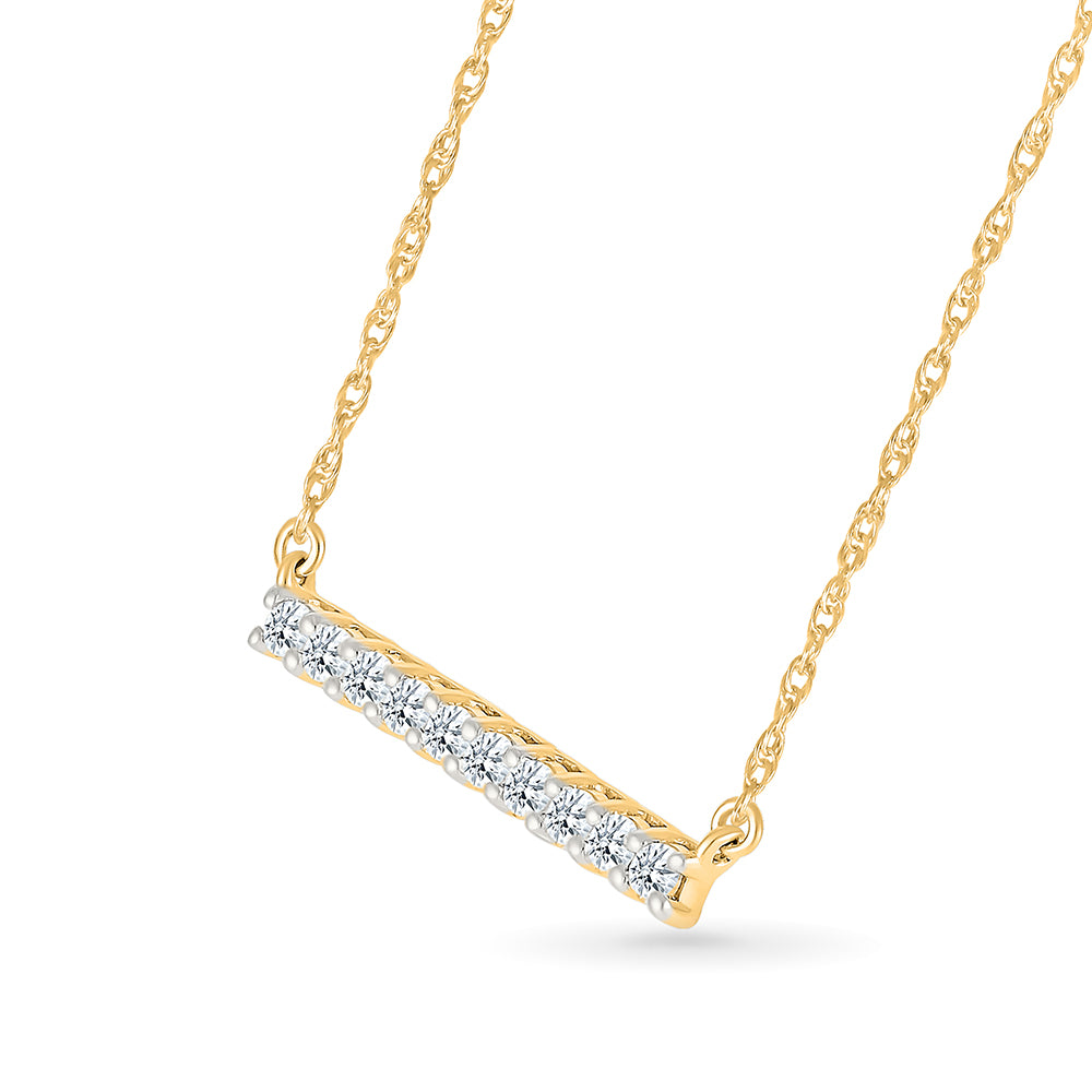 Studded Bar Diamond Necklace