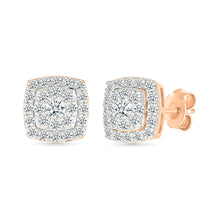 Square Shine Diamond  Stud Earrings