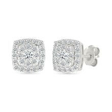 Square Shine Diamond  Stud Earrings