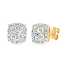 Square Shine Diamond  Stud Earrings