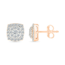 Square Shine Diamond  Stud Earrings