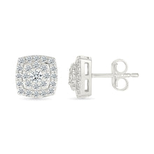 Square Shine Diamond  Stud Earrings