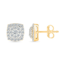 Square Shine Diamond  Stud Earrings