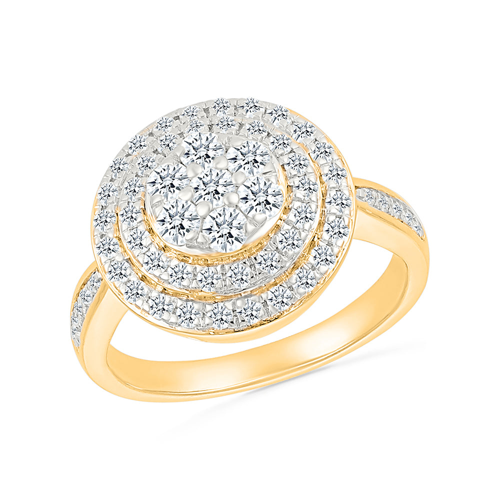 Halo Diamond Gold Ring