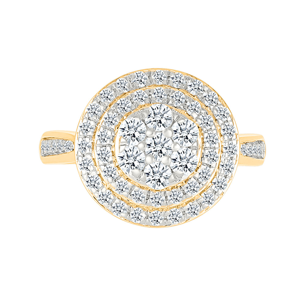 Halo Diamond Gold Ring