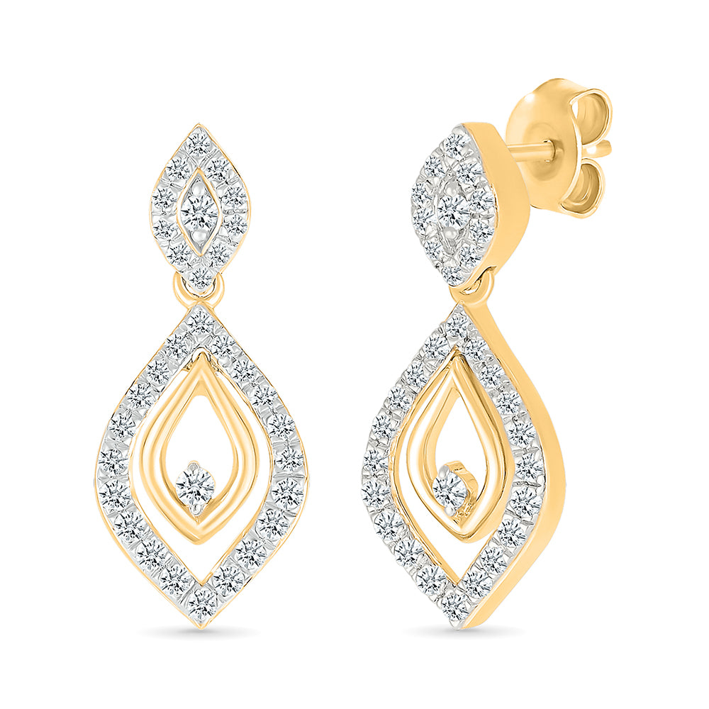 Diamond Shimmer Drop Earrings