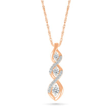 Twirl Shimmering  Gold & Diamond Pendant