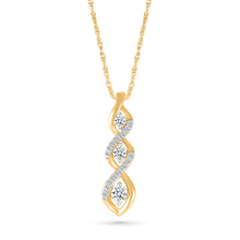 Twirl Shimmering  Gold & Diamond Pendant